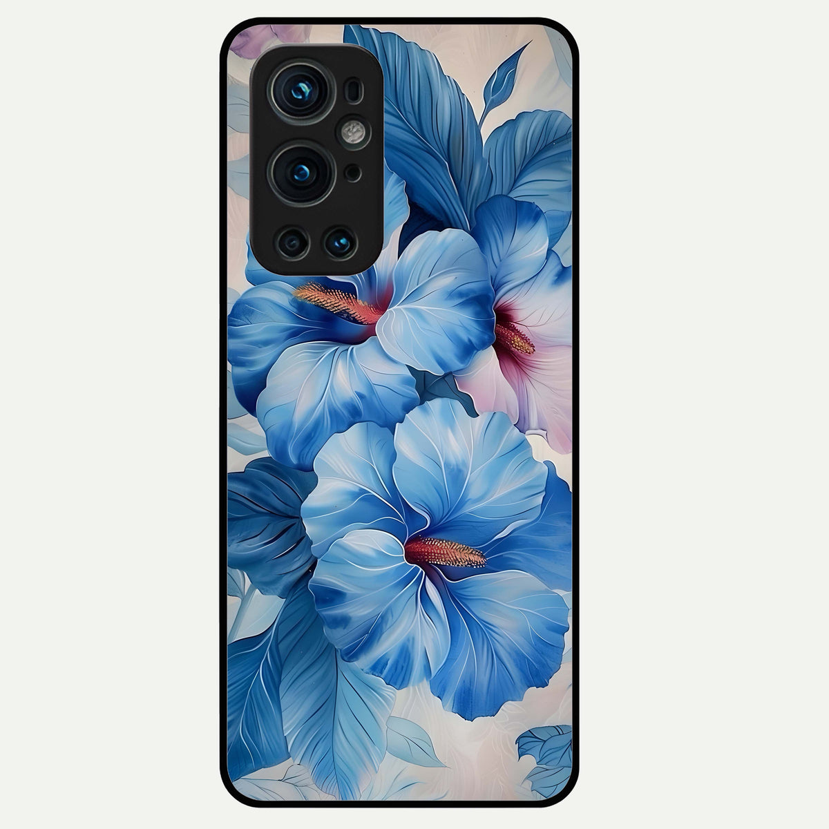  Ocean Hibiscus Grace Glass Case For OnePlus 9 Pro back cover – full design glossy printed glass finish