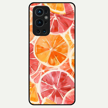  Orange Fruits Pattern Glass Case For OnePlus 9 Pro back cover – full design glossy printed glass finish