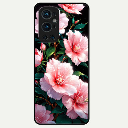  Peach Flower Glass Case For OnePlus 9 Pro back cover – full design glossy printed glass finish