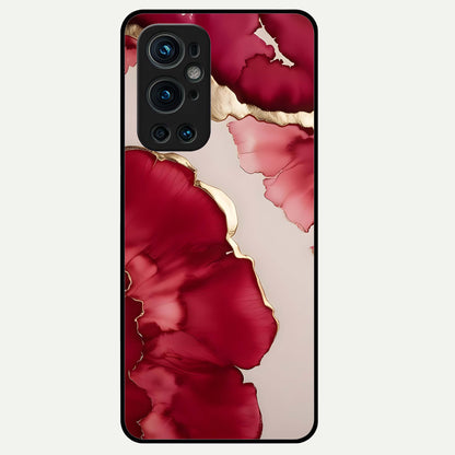  Pink And White Marble Glass Case For OnePlus 9 Pro back cover – full design glossy printed glass finish