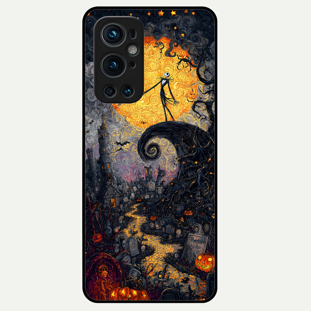  Pumpkin Moonlight Tale Glass Case For OnePlus 9 Pro back cover – full design glossy printed glass finish