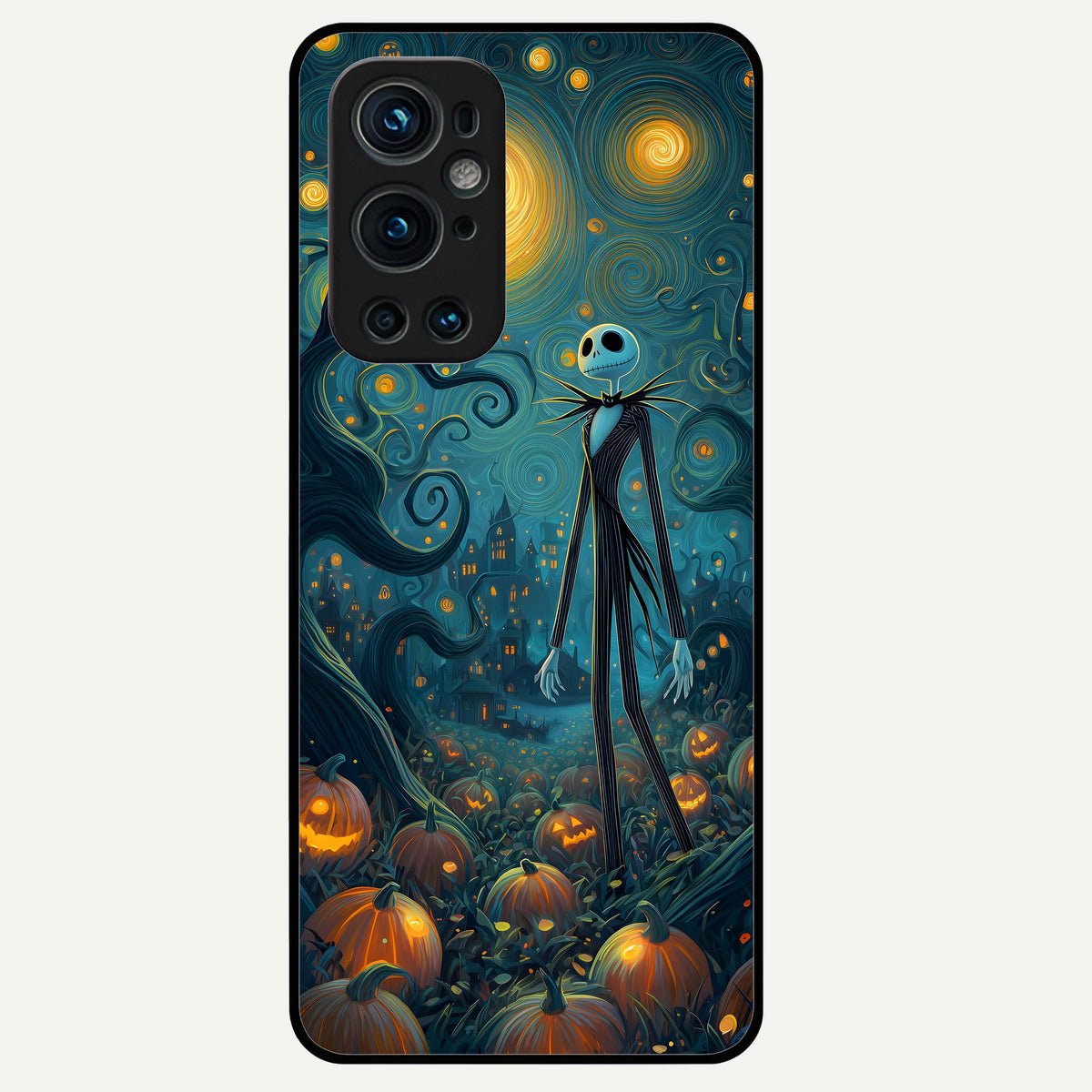  Pumpkin Moon Night Glass Case For OnePlus 9 Pro back cover – full design glossy printed glass finish