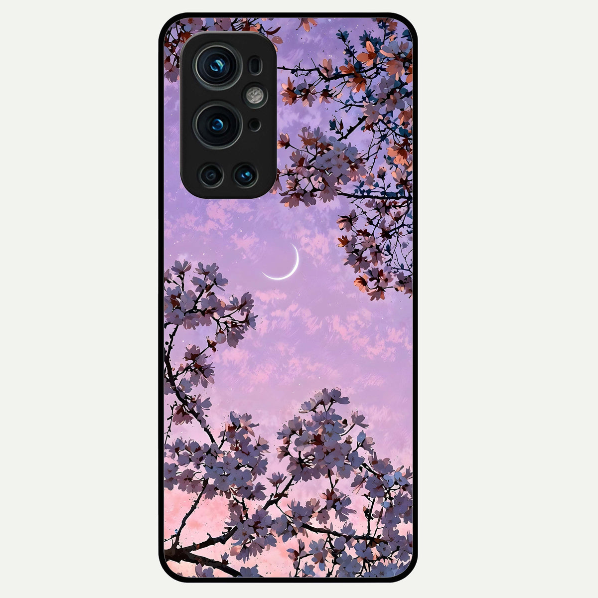  Purple Serenity Moon Glass Case For OnePlus 9 Pro back cover – full design glossy printed glass finish