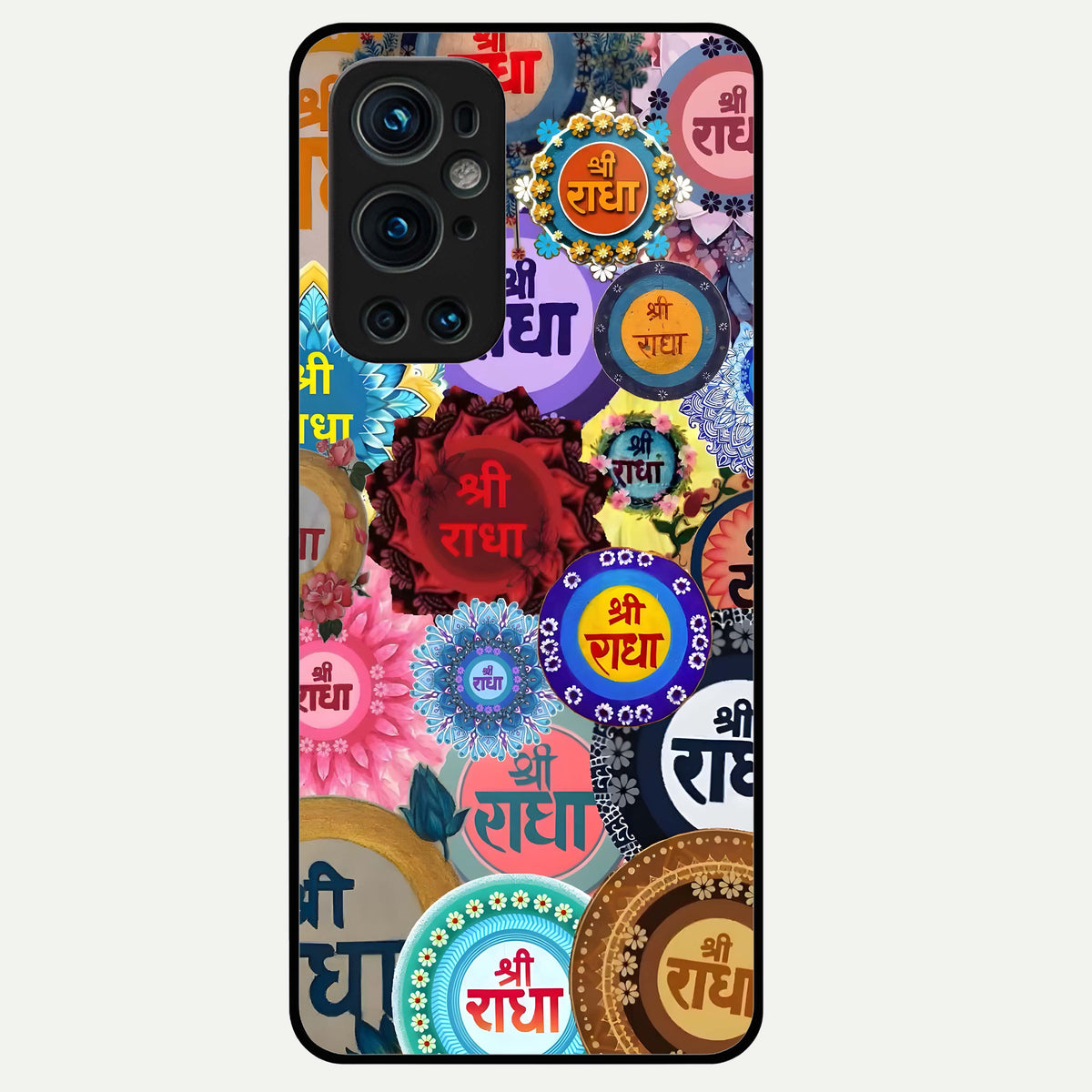  Radha Divine Bloom Glass Case For OnePlus 9 Pro back cover – full design glossy printed glass finish