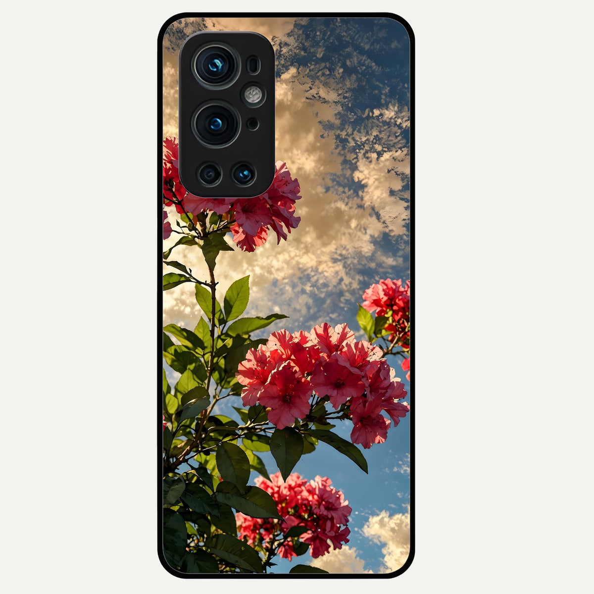  Red Bloom Skies Glass Case For OnePlus 9 Pro back cover – full design glossy printed glass finish