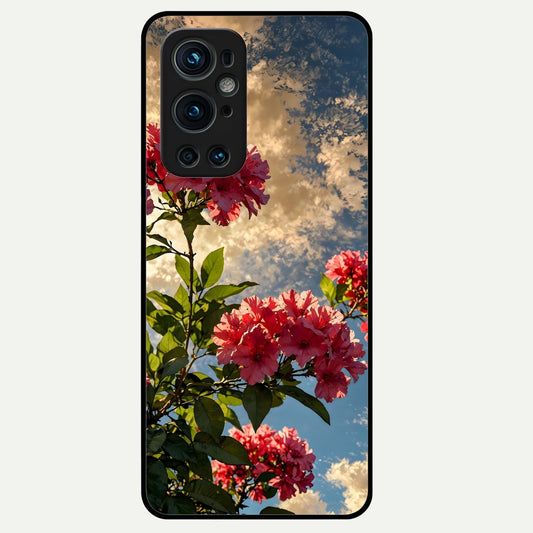  Red Bloom Skies Glass Case For OnePlus 9 Pro back cover – full design glossy printed glass finish