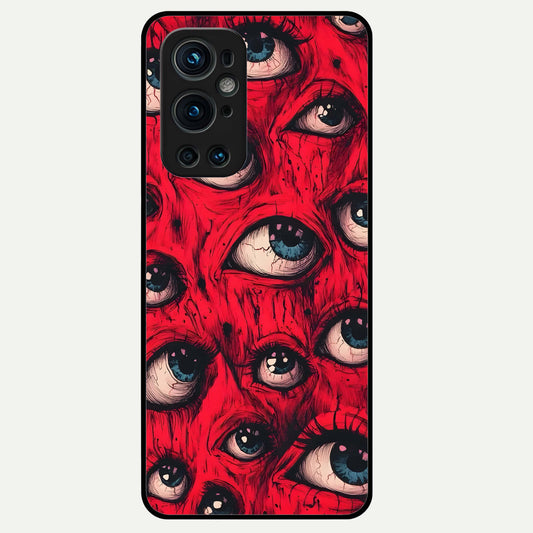  Red Eyes Pattern Glass Case For OnePlus 9 Pro back cover – full design glossy printed glass finish
