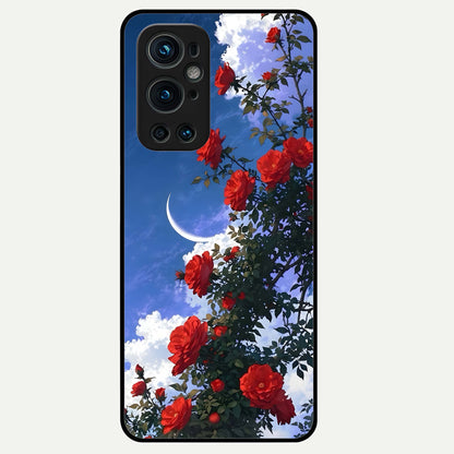  Rose Drift Flowers Glass Case For OnePlus 9 Pro back cover – full design glossy printed glass finish