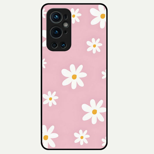  Soft Daisy Bliss Glass Case For OnePlus 9 Pro back cover – full design glossy printed glass finish