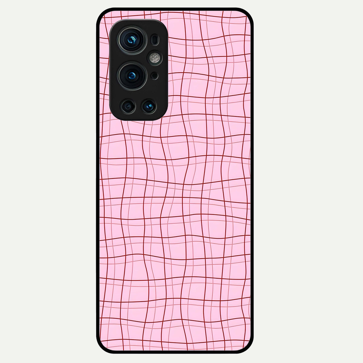  Soft Grid Bliss Glass Case For OnePlus 9 Pro back cover – full design glossy printed glass finish