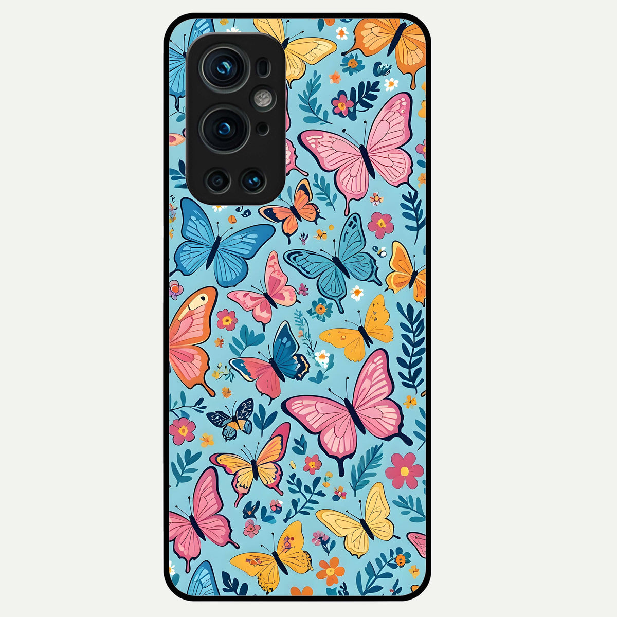  Spring Wing Garden Glass Case For OnePlus 9 Pro back cover – full design glossy printed glass finish