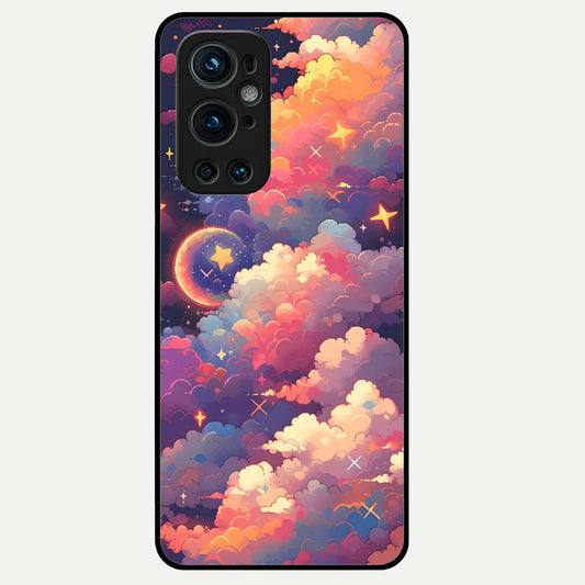  Starlit Dream Clouds Glass Case For OnePlus 9 Pro back cover – full design glossy printed glass finish