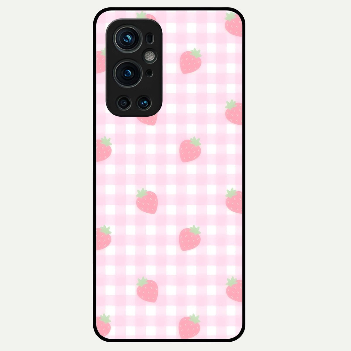 Strawberry Picnic Love Glass Case For OnePlus 9 Pro back cover – full design glossy printed glass finish