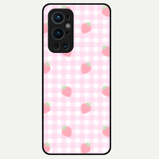  Strawberry Picnic Love Glass Case For OnePlus 9 Pro back cover – full design glossy printed glass finish