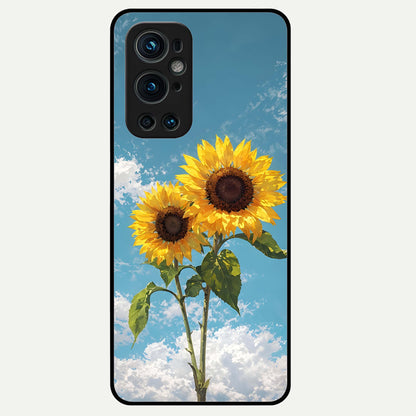  Sunlit Daisy Glow Glass Case For OnePlus 9 Pro back cover – full design glossy printed glass finish