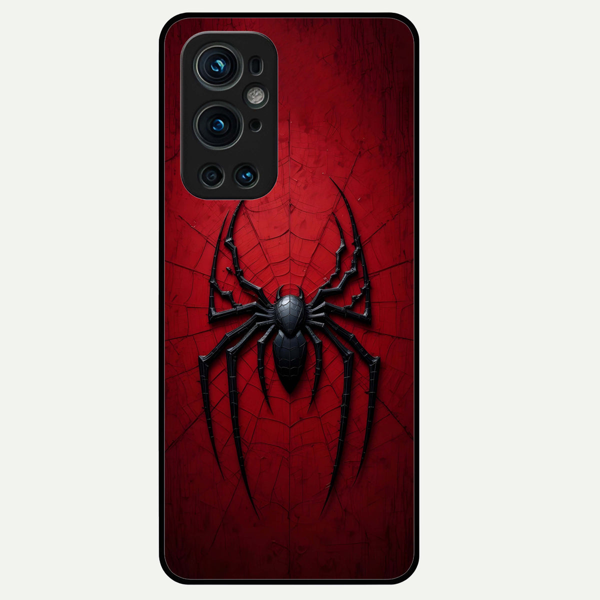  Superhero Web Emblem Glass Case For OnePlus 9 Pro back cover – full design glossy printed glass finish