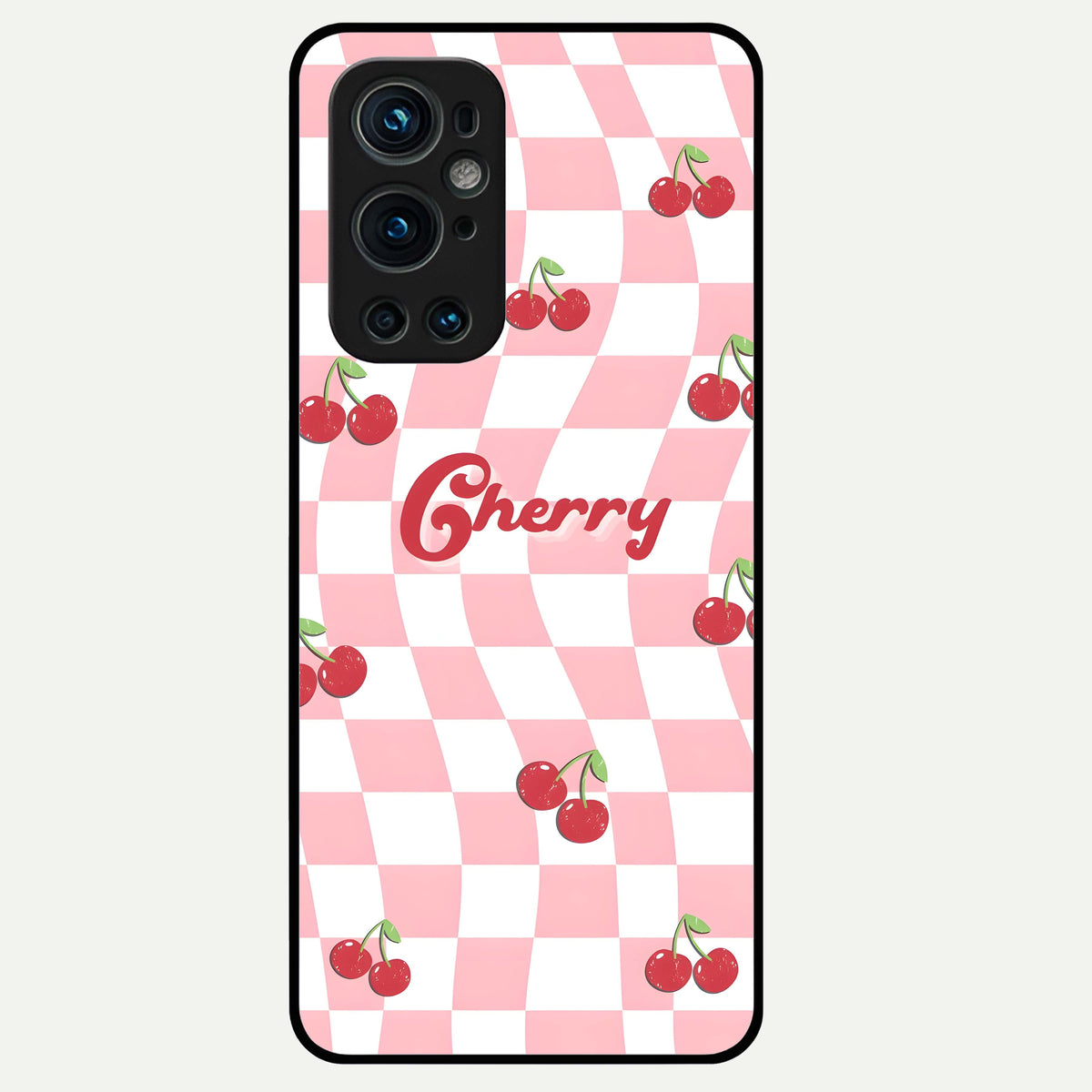  Sweet Cherry Vibes Glass Case For OnePlus 9 Pro back cover – full design glossy printed glass finish