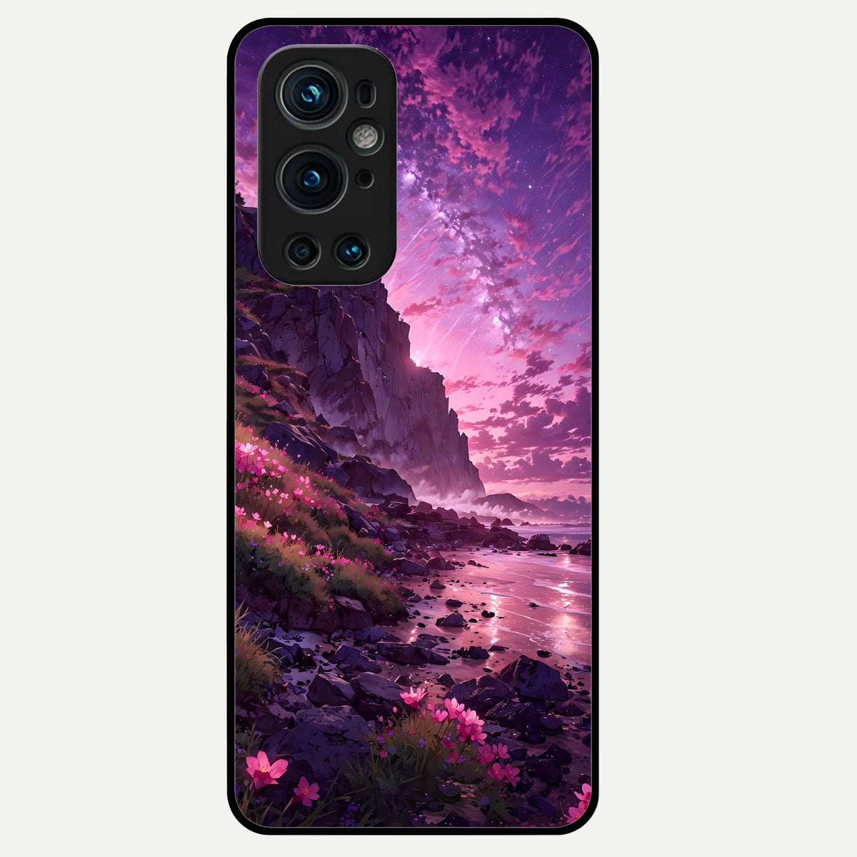  Twilight Blossom Coast Glass Case For OnePlus 9 Pro back cover – full design glossy printed glass finish