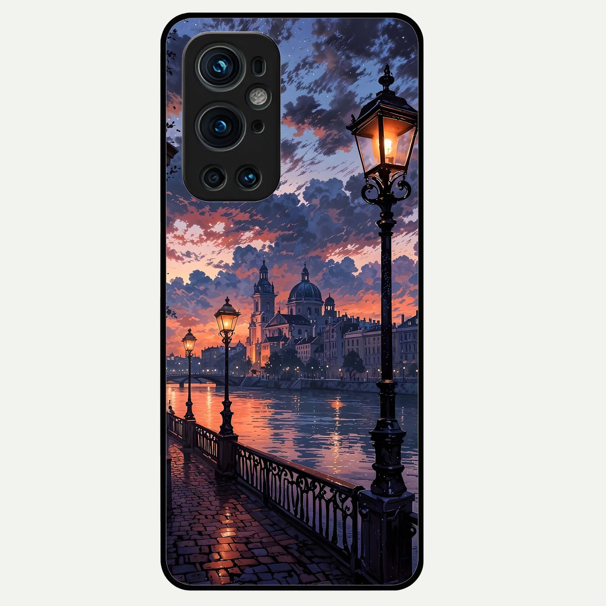  Twilight River Lights Glass Case For OnePlus 9 Pro back cover – full design glossy printed glass finish