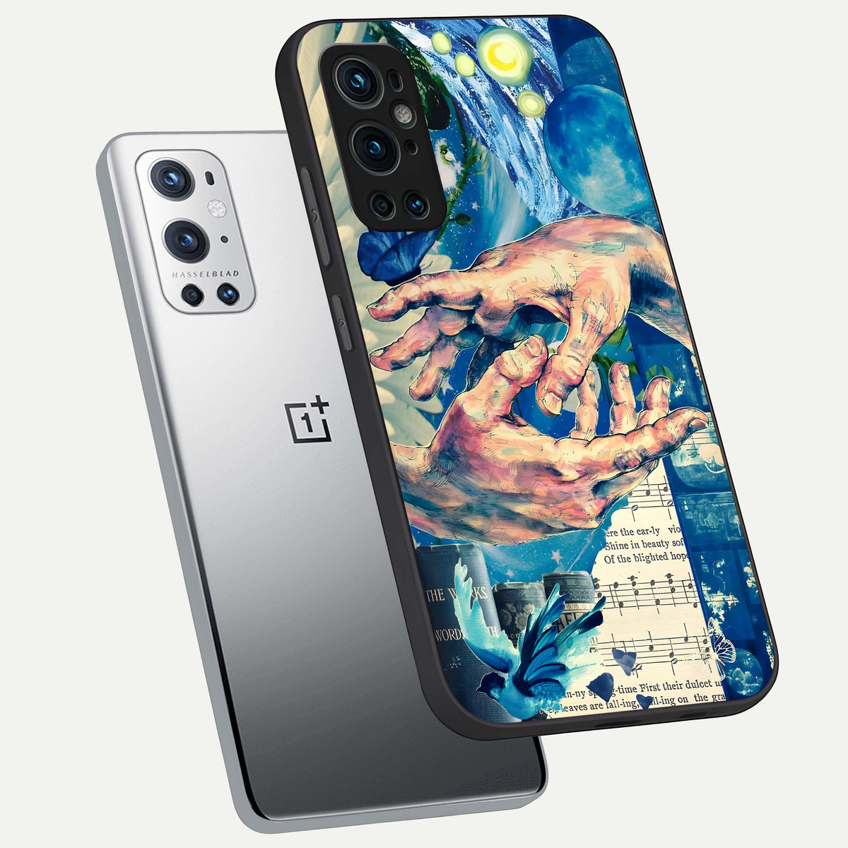  Aesthetic Divider phone case For OnePlus 9 Pro showing premium glass back cover with detailed artwork