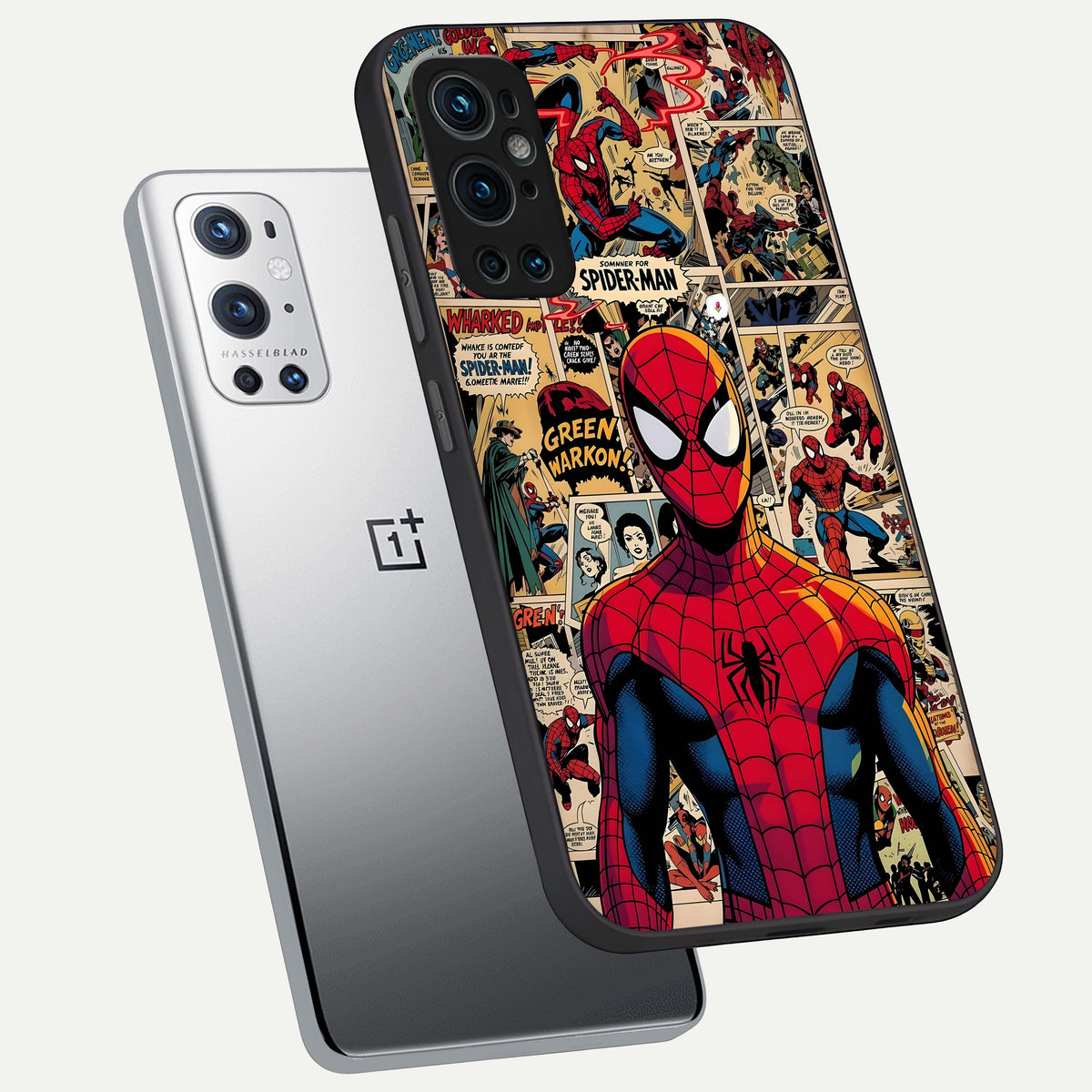  Aesthetic Spider phone case For OnePlus 9 Pro showing premium glass back cover with detailed artwork