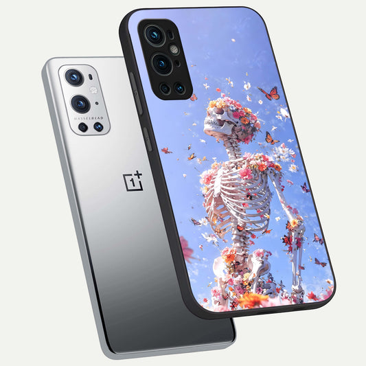  Bloom Beyond Bones phone case For OnePlus 9 Pro showing premium glass back cover with detailed artwork