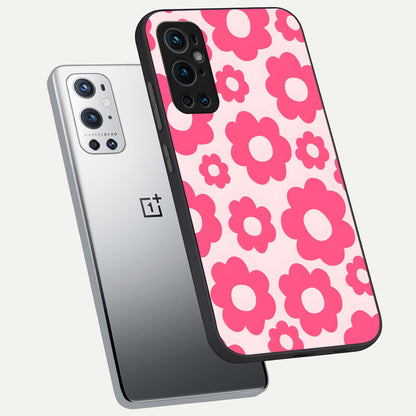  Blush Flower Pop phone case For OnePlus 9 Pro showing premium glass back cover with detailed artwork