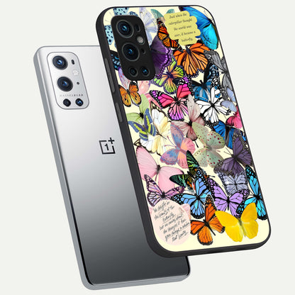  Butterflies Petal Dream phone case For OnePlus 9 Pro showing premium glass back cover with detailed artwork