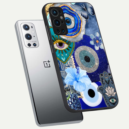  Celestial Blue Vision phone case For OnePlus 9 Pro showing premium glass back cover with detailed artwork