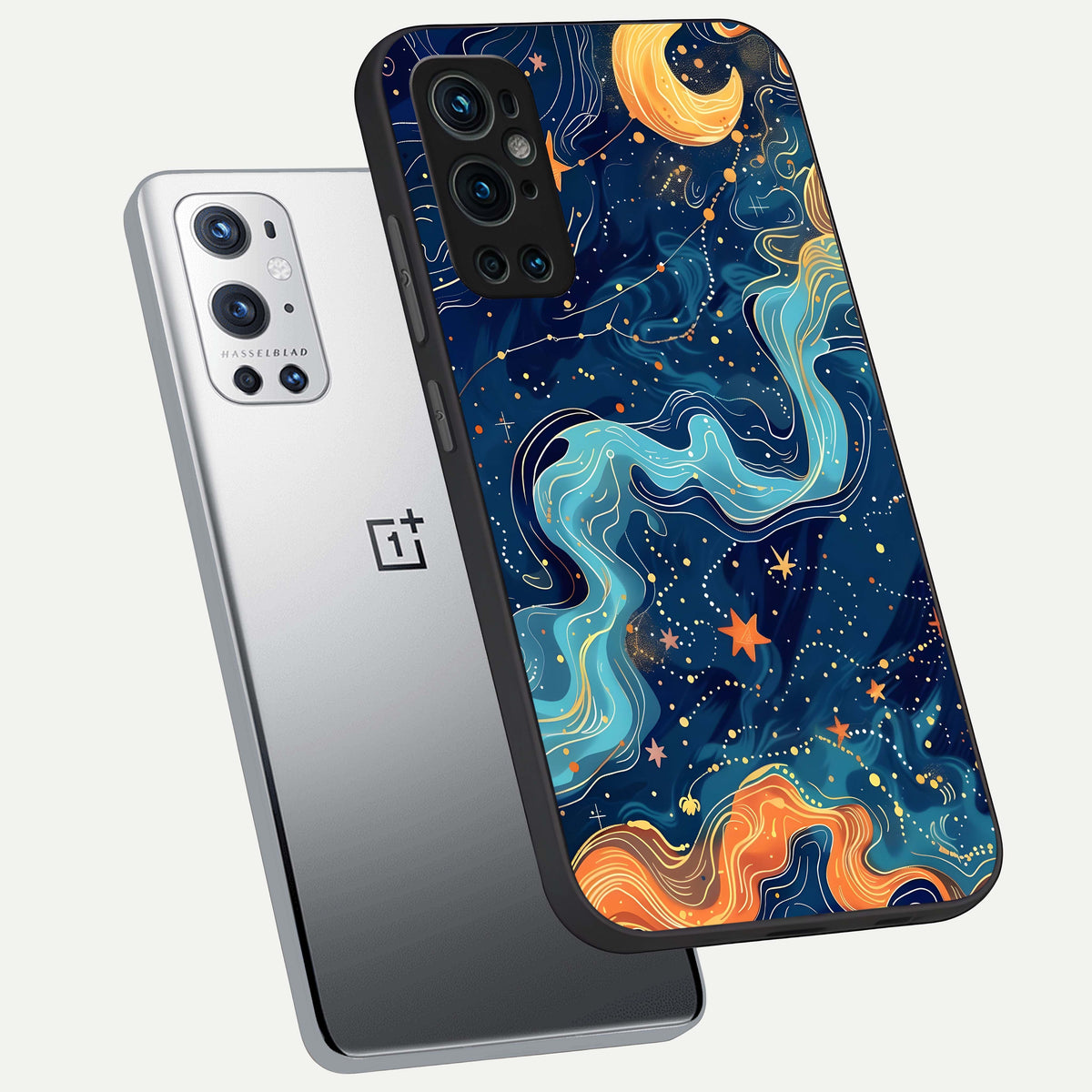  Celestial Dream Flow phone case For OnePlus 9 Pro showing premium glass back cover with detailed artwork