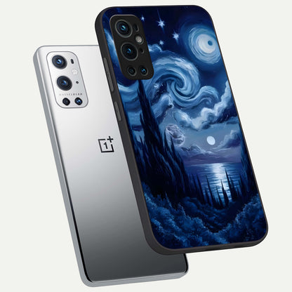  Celestial Dream Van Gogh phone case For OnePlus 9 Pro showing premium glass back cover with detailed artwork