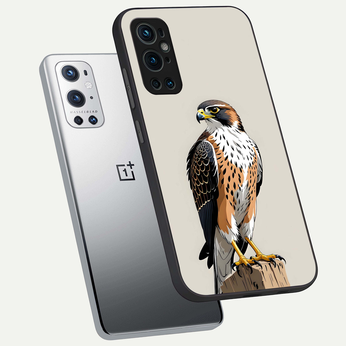  Clever Eagle phone case For OnePlus 9 Pro showing premium glass back cover with detailed artwork