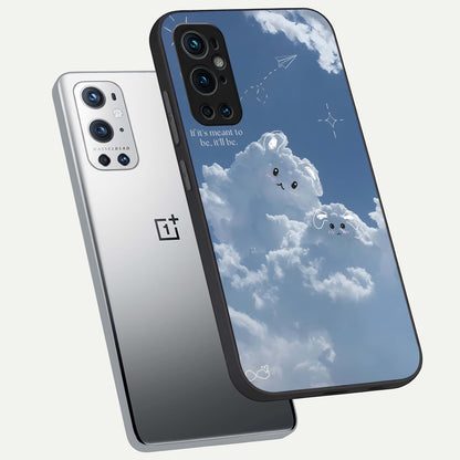  Cloud Bunny Dreams phone case For OnePlus 9 Pro showing premium glass back cover with detailed artwork