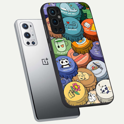  Coins Patterns phone case For OnePlus 9 Pro showing premium glass back cover with detailed artwork
