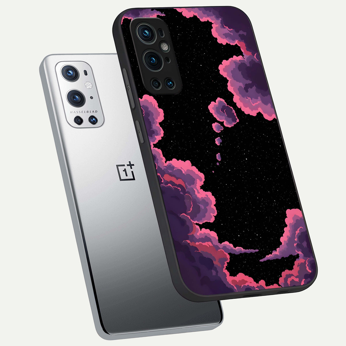  Cosmic Cloud Journey phone case For OnePlus 9 Pro showing premium glass back cover with detailed artwork
