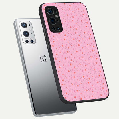  Cosmic Pink Sparkle phone case For OnePlus 9 Pro showing premium glass back cover with detailed artwork