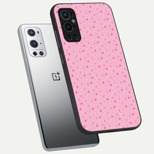  Cosmic Pink Sparkle phone case For OnePlus 9 Pro showing premium glass back cover with detailed artwork