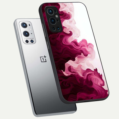  Crimson Wave Flow phone case For OnePlus 9 Pro showing premium glass back cover with detailed artwork