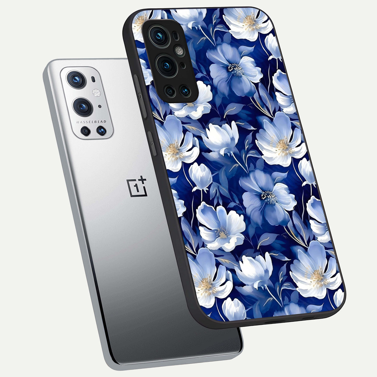  Cute Floral Patterns phone case For OnePlus 9 Pro showing premium glass back cover with detailed artwork