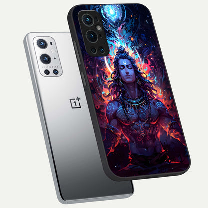  Divine Fire Shiv phone case For OnePlus 9 Pro showing premium glass back cover with detailed artwork