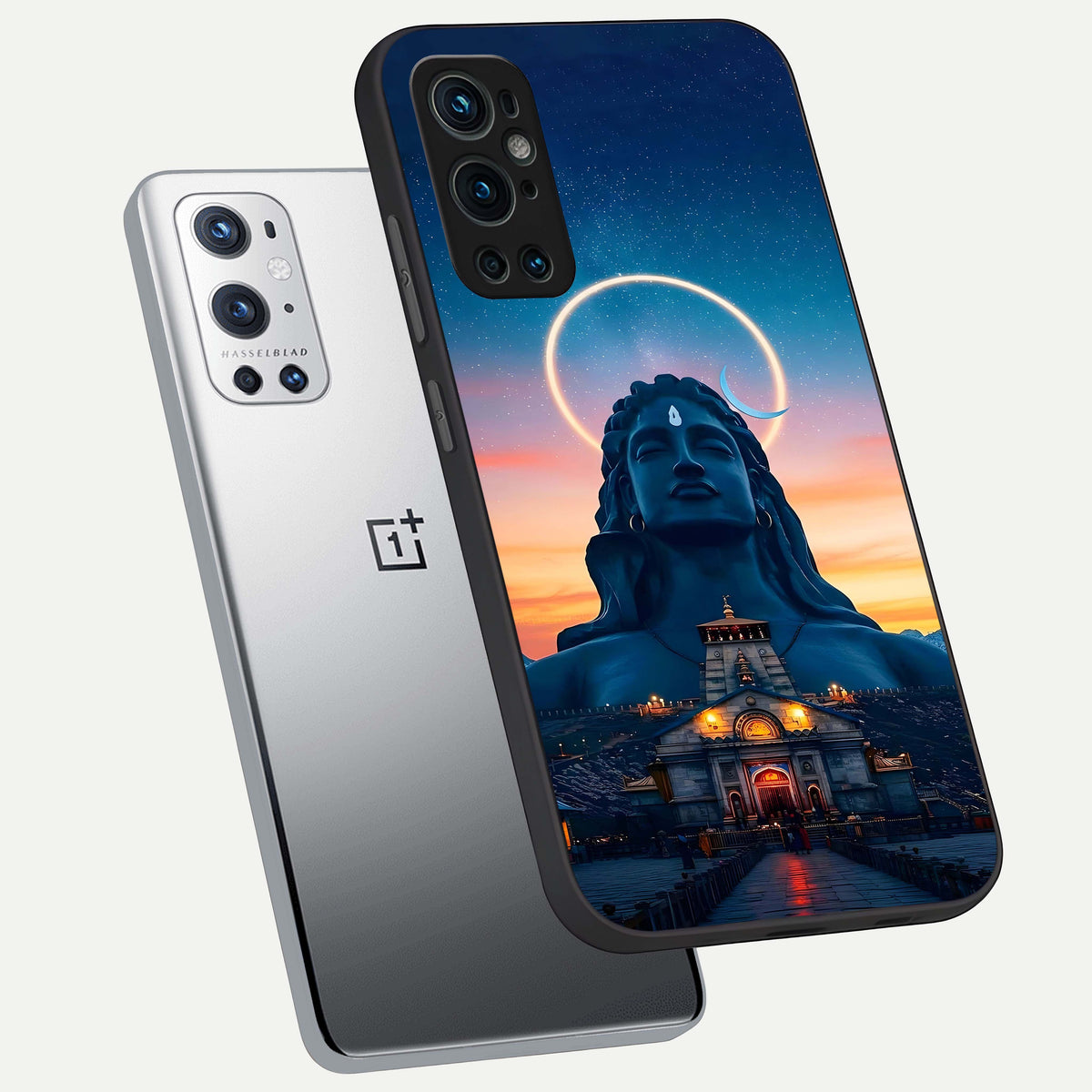  Eternal Shiva Aura phone case For OnePlus 9 Pro showing premium glass back cover with detailed artwork