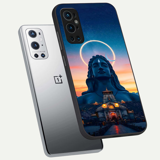  Eternal Shiva Aura phone case For OnePlus 9 Pro showing premium glass back cover with detailed artwork