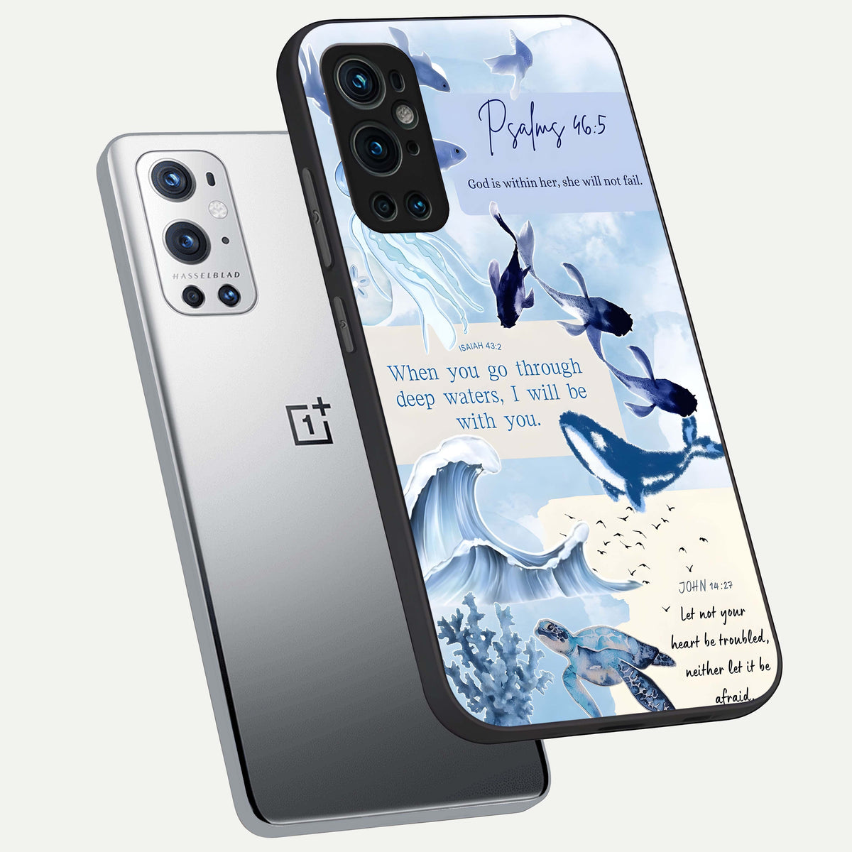  Faithful Ocean Promise phone case For OnePlus 9 Pro showing premium glass back cover with detailed artwork