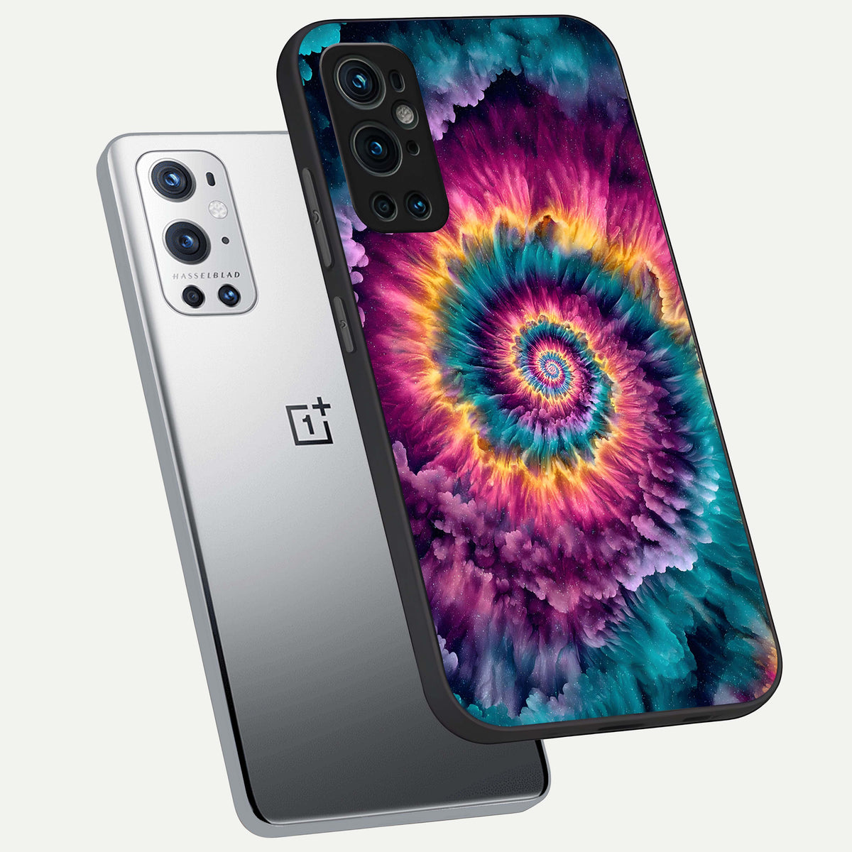  Galactic Spiral Burst phone case For OnePlus 9 Pro showing premium glass back cover with detailed artwork