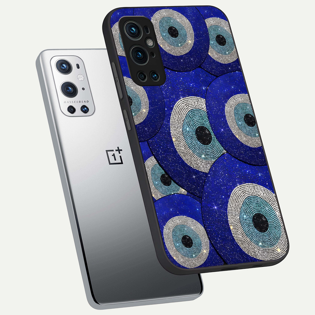  Galaxy Eye Flow phone case For OnePlus 9 Pro showing premium glass back cover with detailed artwork