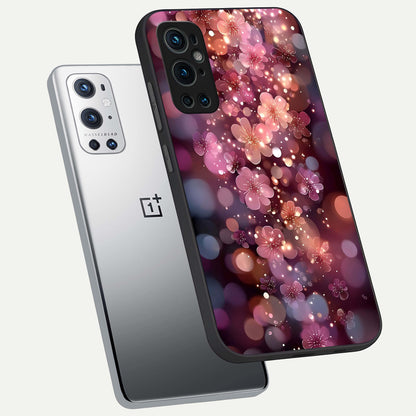  Glowing Petal Bliss phone case For OnePlus 9 Pro showing premium glass back cover with detailed artwork