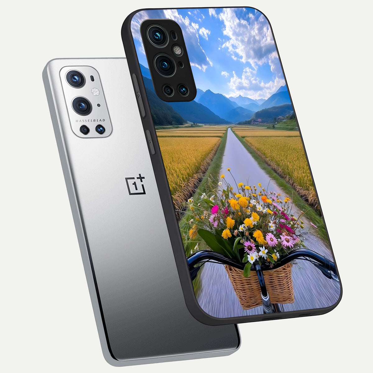  Golden Field Journey phone case For OnePlus 9 Pro showing premium glass back cover with detailed artwork