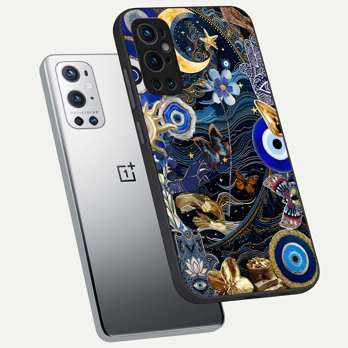  Golden Moon Magic phone case For OnePlus 9 Pro showing premium glass back cover with detailed artwork