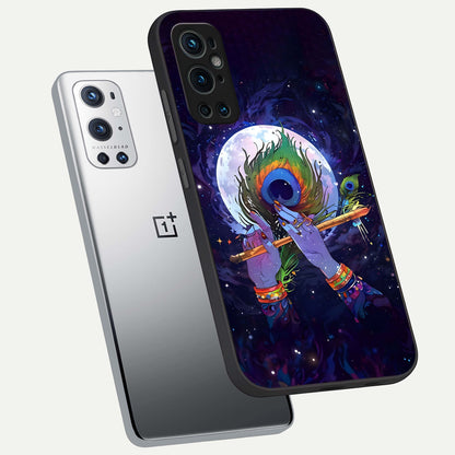  Krishna Hands Art phone case For OnePlus 9 Pro showing premium glass back cover with detailed artwork
