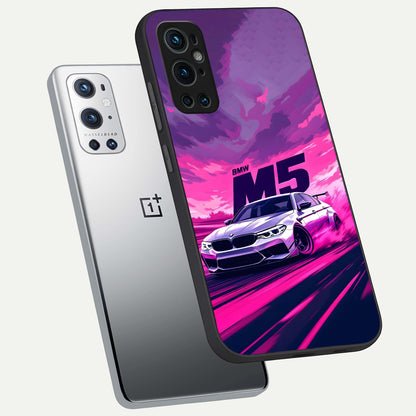  MS Neon Car phone case For OnePlus 9 Pro showing premium glass back cover with detailed artwork